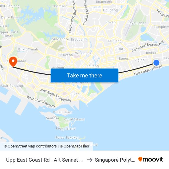 Upp East Coast Rd - Aft Sennet Rd (94029) to Singapore Polytechnic map