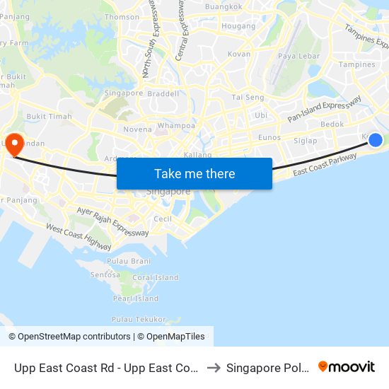 Upp East Coast Rd - Upp East Coast Ter (94009) to Singapore Polytechnic map