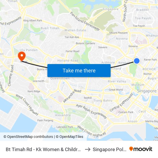 Bt Timah Rd - Kk Women & Children Hosp (40279) to Singapore Polytechnic map