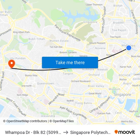Whampoa Dr - Blk 82 (50991) to Singapore Polytechnic map