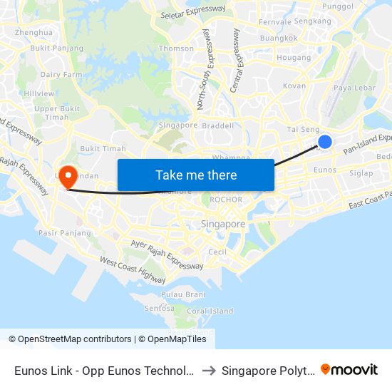 Eunos Link - Opp Eunos Technolink (71089) to Singapore Polytechnic map