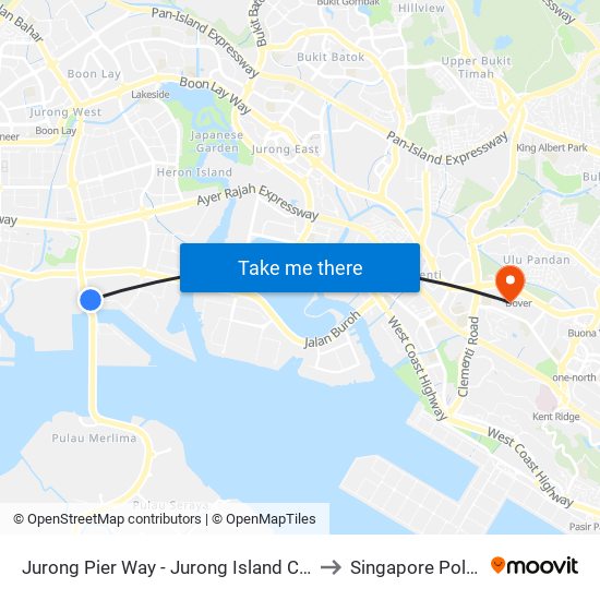 Jurong Pier Way - Jurong Island Checkpt (21099) to Singapore Polytechnic map