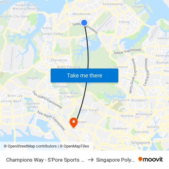 Champions Way - S'Pore Sports Sch (58449) to Singapore Polytechnic map