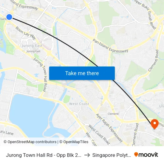 Jurong Town Hall Rd - Opp Blk 227 (28281) to Singapore Polytechnic map
