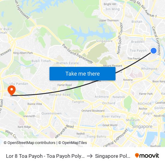 Lor 8 Toa Payoh - Toa Payoh Polyclinic (52481) to Singapore Polytechnic map