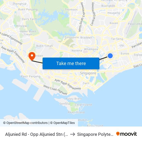 Aljunied Rd - Opp Aljunied Stn (81081) to Singapore Polytechnic map