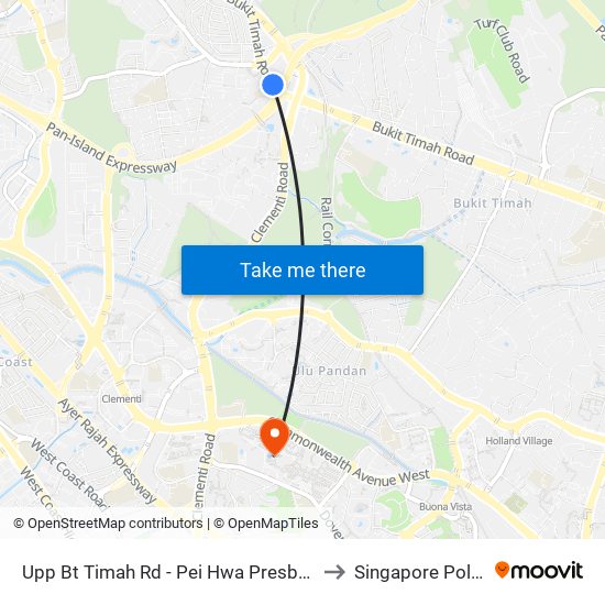 Upp Bt Timah Rd - Pei Hwa Presby Pr Sch (42071) to Singapore Polytechnic map