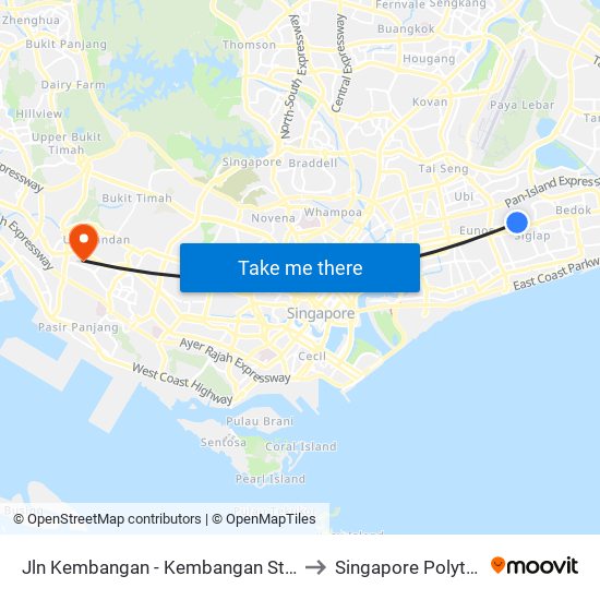 Jln Kembangan - Kembangan Stn (83321) to Singapore Polytechnic map