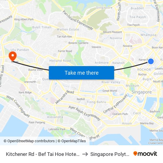 Kitchener Rd - Bef Tai Hoe Hotel (07231) to Singapore Polytechnic map