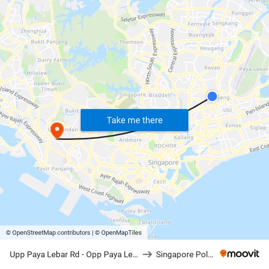 Upp Paya Lebar Rd - Opp Paya Lebar St (70309) to Singapore Polytechnic map