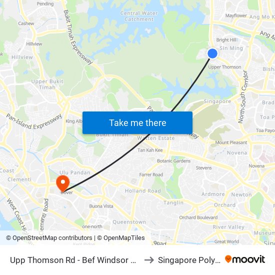 Upp Thomson Rd - Bef Windsor Pk Rd (53061) to Singapore Polytechnic map