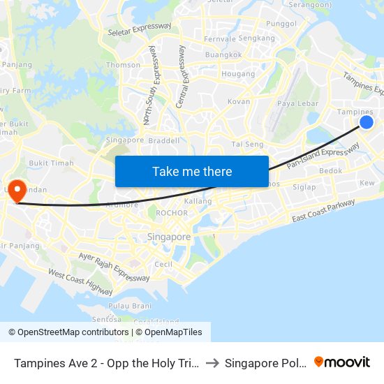 Tampines Ave 2 - Opp the Holy Trinity CH (76081) to Singapore Polytechnic map