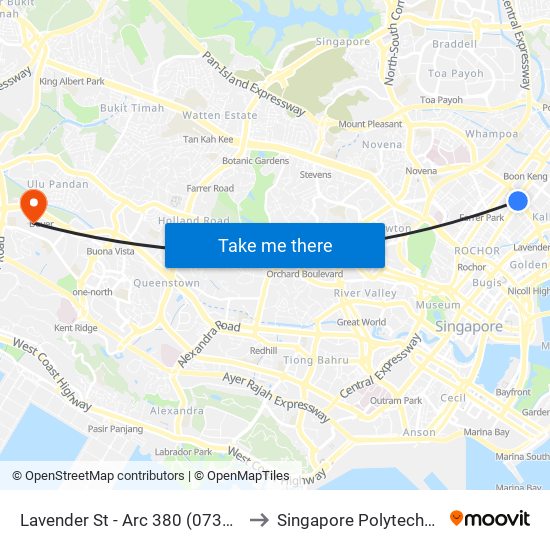 Lavender St - Arc 380 (07351) to Singapore Polytechnic map