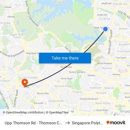 Upp Thomson Rd - Thomson Cc (53039) to Singapore Polytechnic map