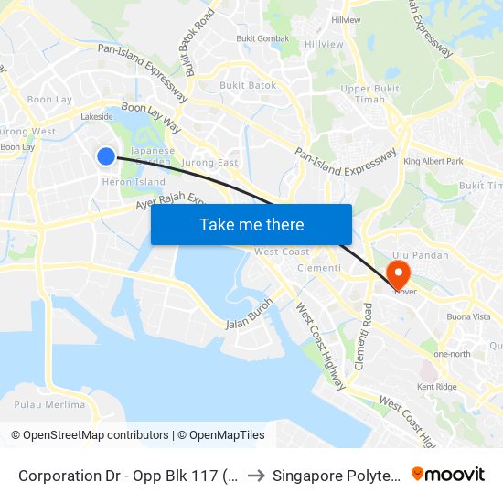 Corporation Dr - Opp Blk 117 (21591) to Singapore Polytechnic map