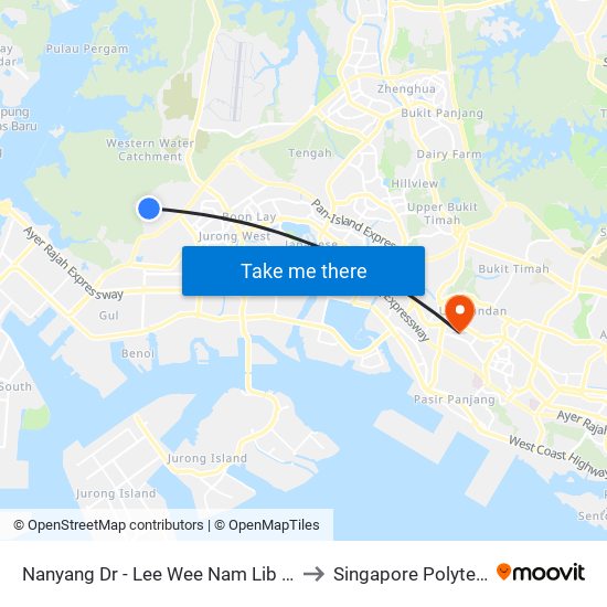 Nanyang Dr - Lee Wee Nam Lib (27211) to Singapore Polytechnic map