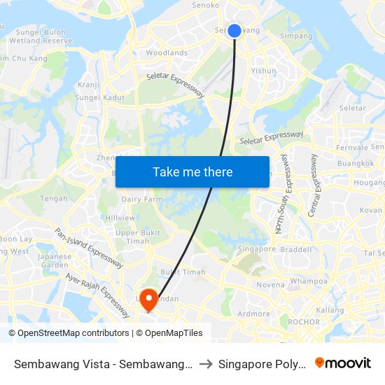 Sembawang Vista - Sembawang Int (58009) to Singapore Polytechnic map