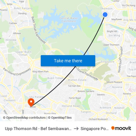 Upp Thomson Rd - Bef Sembawang Hills Fc (56029) to Singapore Polytechnic map
