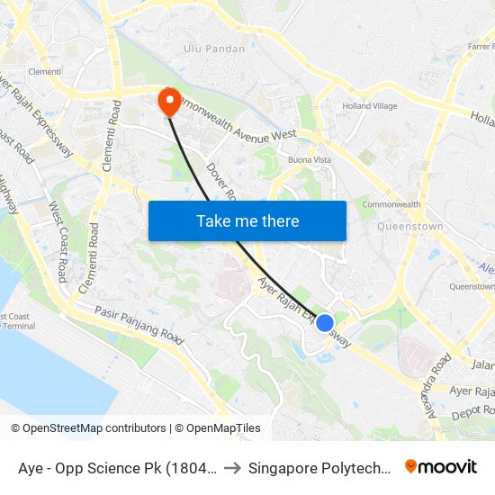 Aye - Opp Science Pk (18049) to Singapore Polytechnic map