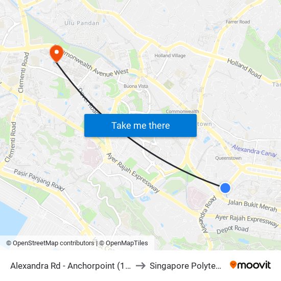 Alexandra Rd - Anchorpoint (11521) to Singapore Polytechnic map