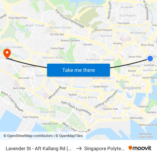 Lavender St - Aft Kallang Rd (07371) to Singapore Polytechnic map