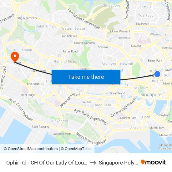 Ophir Rd - CH Of Our Lady Of Lourdes (07589) to Singapore Polytechnic map