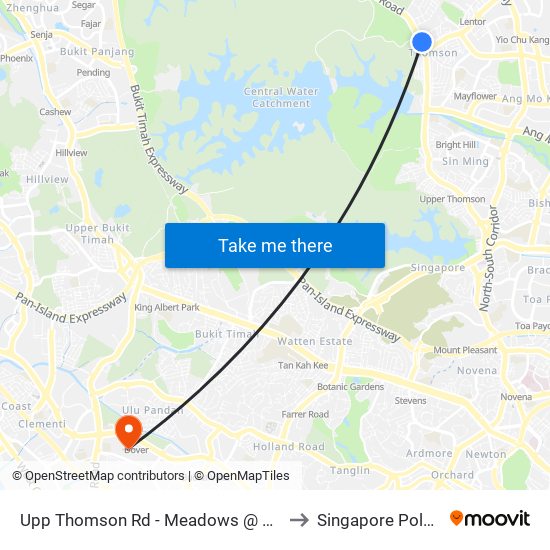 Upp Thomson Rd - Meadows @ Peirce (56049) to Singapore Polytechnic map
