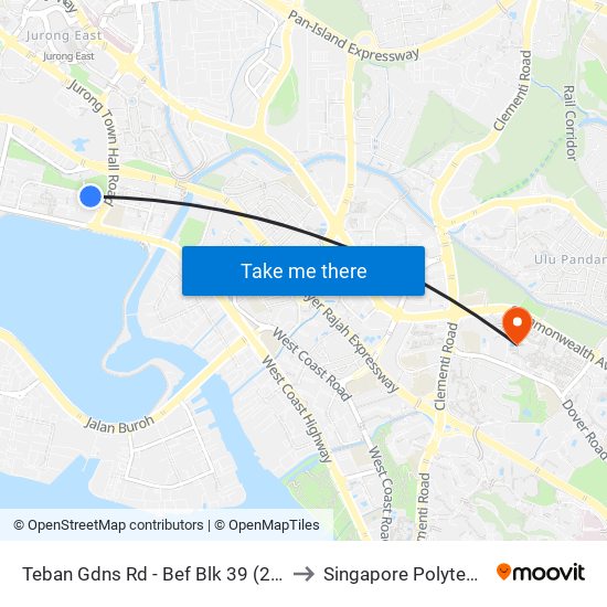 Teban Gdns Rd - Bef Blk 39 (20201) to Singapore Polytechnic map