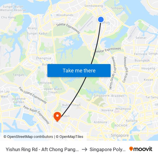 Yishun Ring Rd - Aft Chong Pang Cc (59139) to Singapore Polytechnic map