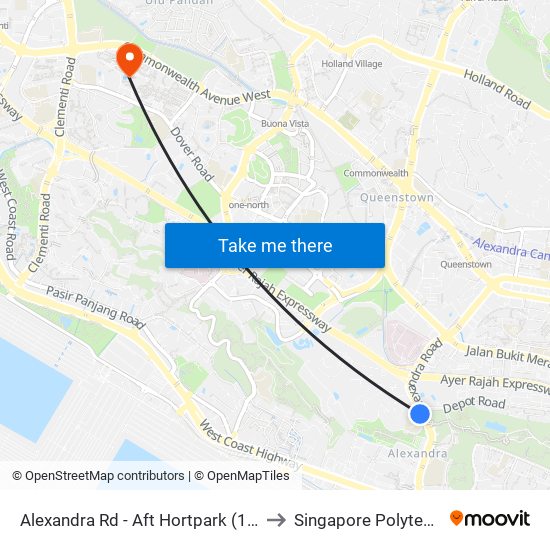 Alexandra Rd - Aft Hortpark (18011) to Singapore Polytechnic map
