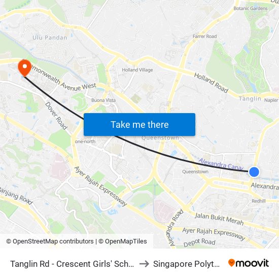 Tanglin Rd - Crescent Girls' Sch (10329) to Singapore Polytechnic map