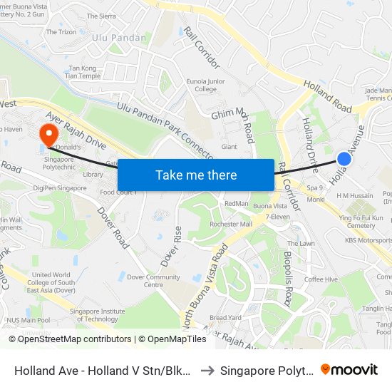 Holland Ave - Holland V Stn/Blk12 (11401) to Singapore Polytechnic map