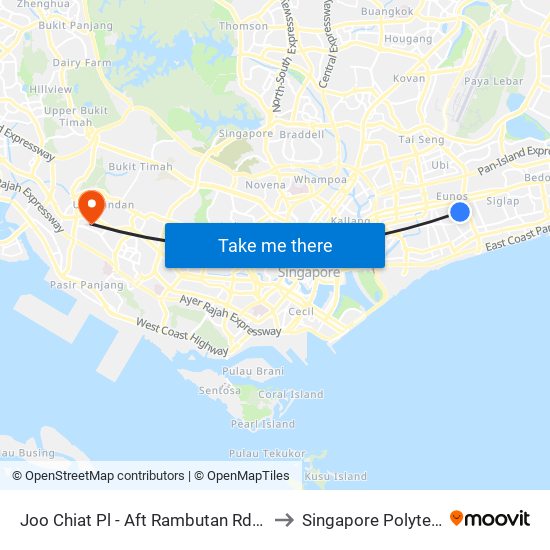 Joo Chiat Pl - Aft Rambutan Rd (82179) to Singapore Polytechnic map