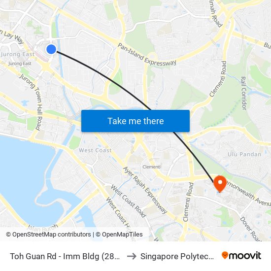 Toh Guan Rd - Imm Bldg (28659) to Singapore Polytechnic map
