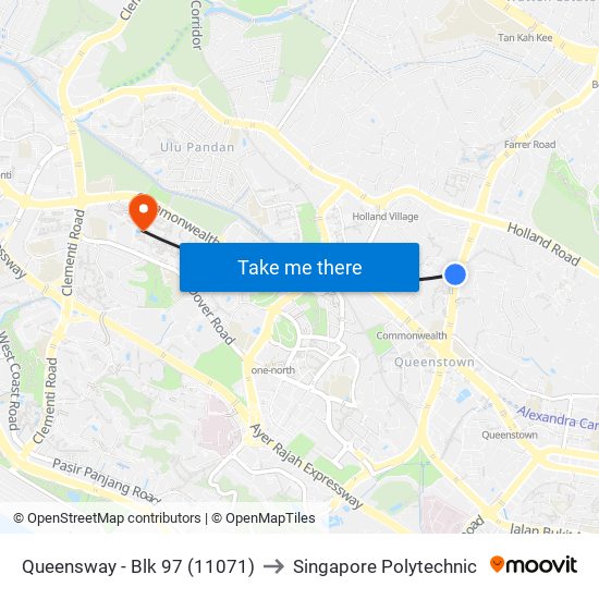 Queensway - Blk 97 (11071) to Singapore Polytechnic map