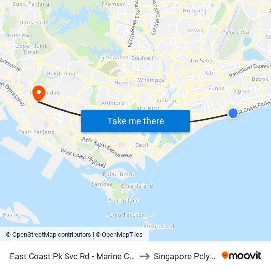 East Coast Pk Svc Rd - Marine Cove (92289) to Singapore Polytechnic map
