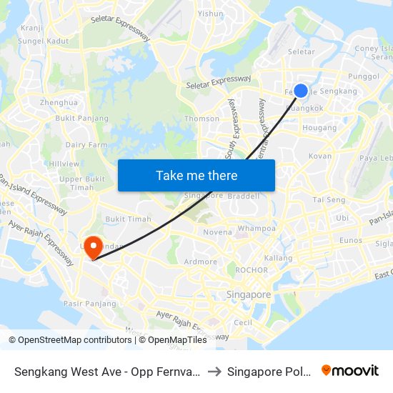 Sengkang West Ave - Opp Fernvale Stn (67489) to Singapore Polytechnic map