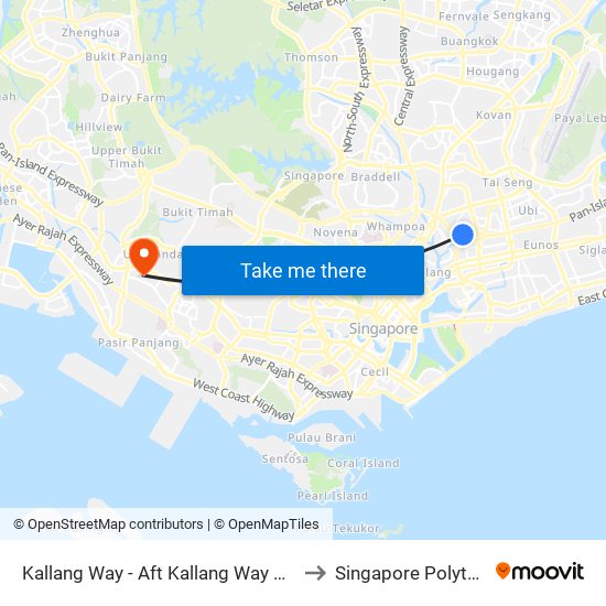 Kallang Way - Aft Kallang Way 1 (70321) to Singapore Polytechnic map