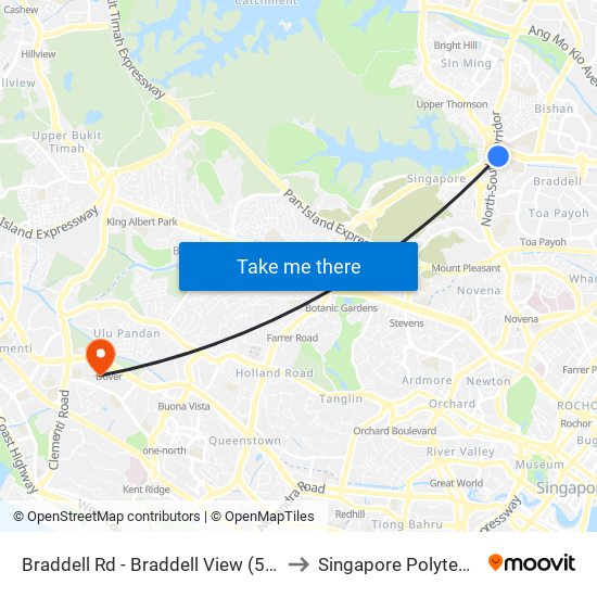 Braddell Rd - Braddell View (51139) to Singapore Polytechnic map