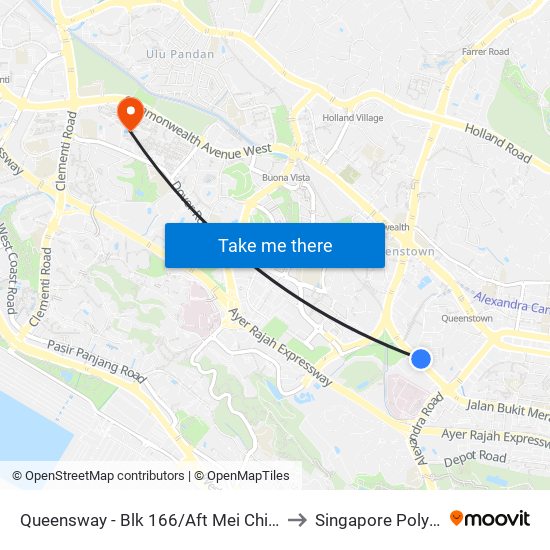 Queensway - Blk 166/Aft Mei Chin Rd (11029) to Singapore Polytechnic map