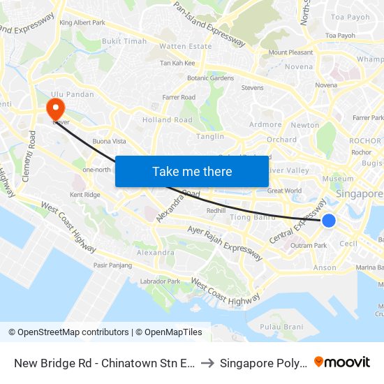 New Bridge Rd - Chinatown Stn Exit E (05049) to Singapore Polytechnic map