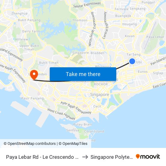 Paya Lebar Rd - Le Crescendo (70271) to Singapore Polytechnic map