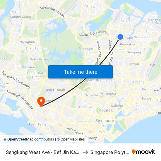 Sengkang West Ave - Bef Jln Kayu (68011) to Singapore Polytechnic map