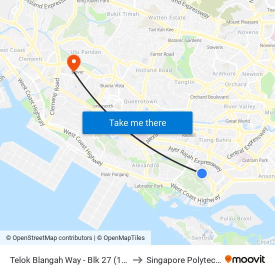 Telok Blangah Way - Blk 27 (14291) to Singapore Polytechnic map