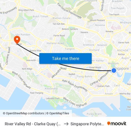 River Valley Rd - Clarke Quay (04211) to Singapore Polytechnic map