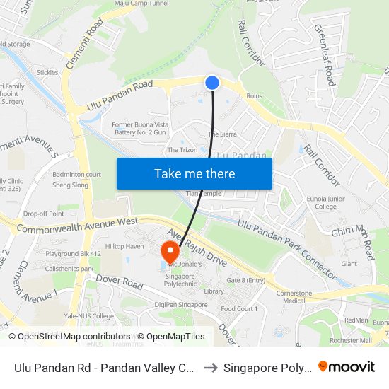 Ulu Pandan Rd - Pandan Valley Condo (12031) to Singapore Polytechnic map