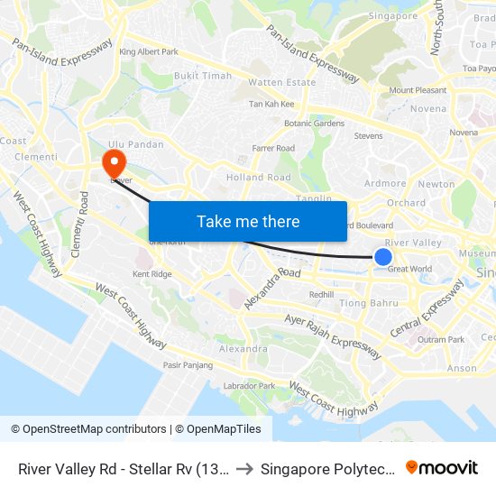 River Valley Rd - Stellar Rv (13062) to Singapore Polytechnic map