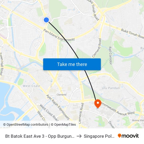 Bt Batok East Ave 3 - Opp Burgundy Hill (42311) to Singapore Polytechnic map