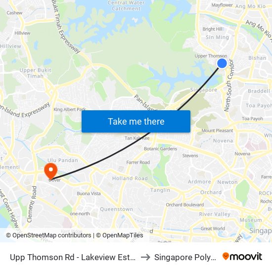 Upp Thomson Rd - Lakeview Estate (53021) to Singapore Polytechnic map