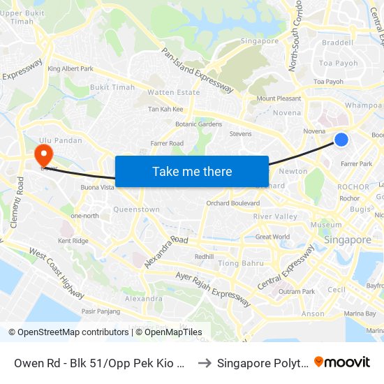 Owen Rd - Blk 51/Opp Pek Kio Mkt (50089) to Singapore Polytechnic map